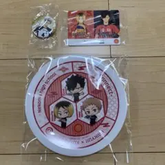 新品未使用　ハイキュー‼︎ くら寿司コラボ特製お寿司皿　缶バッチ　カード3点セット