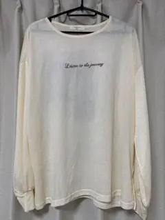 Samansa Mos2 blueクリーム色 長袖Tシャツ