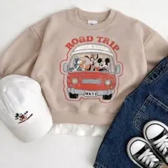 【80】トレーナー ミッキー ドナルド プルート 車 韓国ベビー服 保育園着