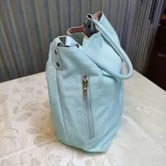 【最終価格】春色バッグ　ショルダー可　水色 　ミントグリーン