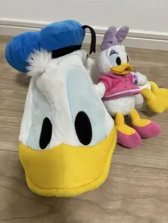 ディズニー　ドナルドダック帽子型ぬいぐるみセット　デイジー