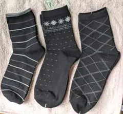 黒系ソックス　レディース　３足セット