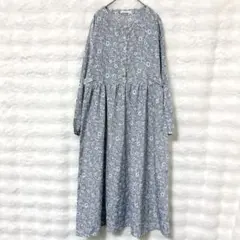 エヘカソポ 花柄 総柄 ロングワンピース 爽やか Aライン 大人ガーリー 上品