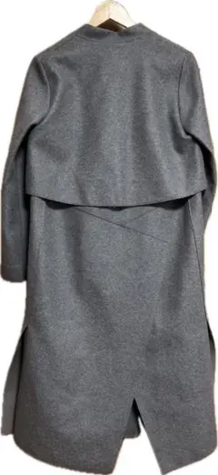 【美品】COS ウール WOOL ロング スリット バック 変形 コート グレー