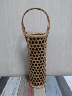 花籠　竹製　六目ちりめん