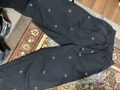 星柄刺繍 パンツ ブラック ウエストゴム