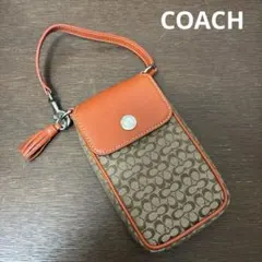 COACH コーチ　ミニシグネチャー　スマホポーチ 美品