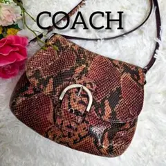 COACH コーチソーホーミニショルダーバッグパイソン柄