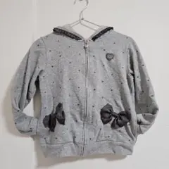 mezzo piano ドット柄リボン付きパーカー