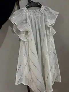 petit main フリル付きワンピース 110