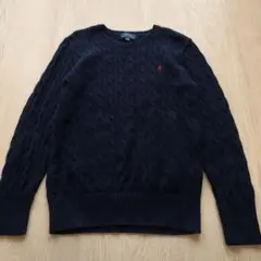 Polo Ralph Lauren ネイビー ケーブルニット 160／Ｌ