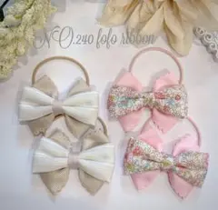 ♡No.131 4個セット！リボンヘアゴム♡