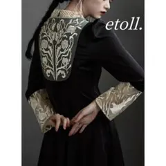 etoll. Back embroidery flared dress Lサイズ - メルカリ
