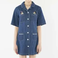 新品【Disney/ディズニー/ミッキーマウス/ミニーマウス】デニムワンピース
