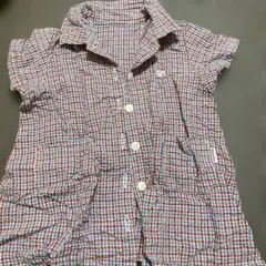 Moujonion 半袖チェックワンピース 90cm 女の子 ベビー服