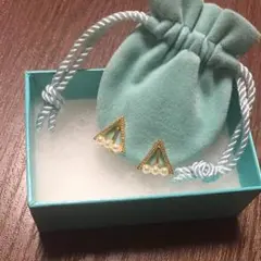 スクエア パール イヤリング