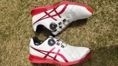 ASICS ゴルフシューズ ホワイト/レッド ダイヤル式