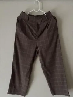【美品】グローバルワーク グレンチェック テーパードパンツ