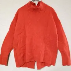UNFILO アンフィーロ ウール カシミヤ混 ハイネックニット S オレンジ