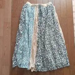 Samansa Mos2 花柄 パッチワーク ロングスカートのサムネイル