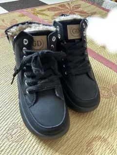GD ブラック ムートンブーツ ボア付き　サイズ35