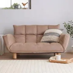 ふかふかカウチソファ　LIRAKU コーデュロイモカ　新品アウトレット