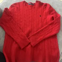 Polo Ralph Lauren レッド ケーブルニットセーター