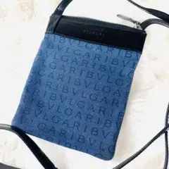 ブルガリ廃盤 ロゴマニア デニム トート ショルダー バッグ 美品