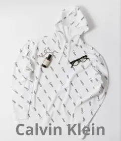 美品　Calvin Klein Jeans ロゴモノグラムスウェットパーカー M