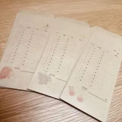 ハンドメイド くまさん×フルーツ 貯金袋 袋分け 家計簿　積立封筒