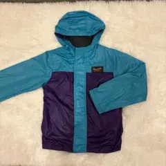 エフオーキッズ　ナイロンパーカー配色フード　130サイズ　青パープル　アウトドア