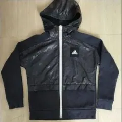 アディダス ジャンパー 140cm 黒 上着 ジップパーカー adidas
