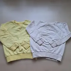 イエローとホワイトのトレーナー2点セット