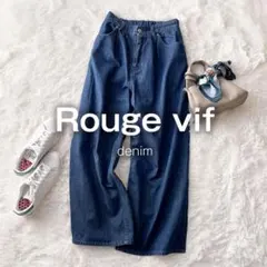 ルージュヴィフ デニムパンツ Gパン ワイド バギー タック入 大きいサイズ