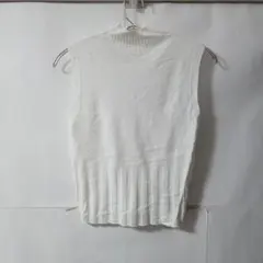 「即日発送」S　ホワイト ノースリーブ ニットシャツ