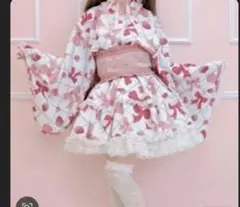Majoretty 浴衣 帯セット リボン柄 オフホワイト　まゆろん　Lサイズのサムネイル