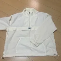 Reebok ハーフジップ ナイロンジャケット アイボリー M