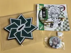 鬼滅の刃　不死川実弥　箔押し和紙缶バッジ　マチアソビ　鍔　ラバーコースター