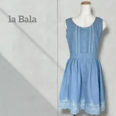 【レディース】 ワンピース ノースリーブ 刺繍 花柄 スカート フレアのサムネイル