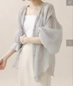 mystic シアーボリューム袖ブラウス