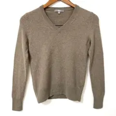 ユニクロ UNIQLO カシミヤVネックセーター 長袖 Sサイズ ベージュ