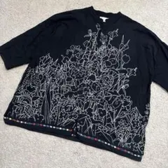 mii エンブロイダリー ショートスリーブシャツ　ハンドメイド　花柄　刺繍のサムネイル