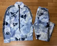 TRAVAS TOKYO クマ総柄ライン入りトラックジャケット 白 ホワイト 