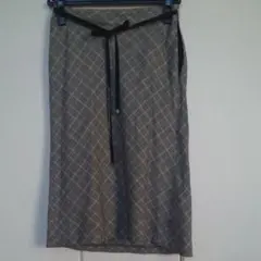 proportion 膝丈スカート 白黒チェック柄