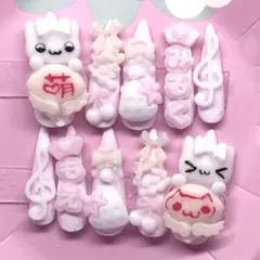 地雷系 量産型 姫系 ハンドメイド ネイルチップ 平成女児