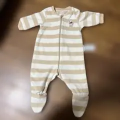 ストライプ足付きロンパース 60サイズ