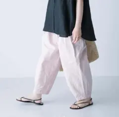 新品タグ付◉ PINK かぐれ コットンテーパードイージーパンツ DOORS