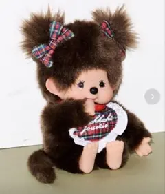 モンチッチ ぬいぐるみ チェック柄リボン モンチッチ ぬいぐるみ チェック柄リボン - メルカリ