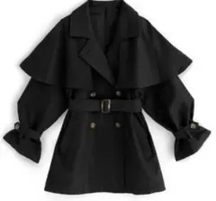 GRL マルチWayケープカラーベルト付きトレンチコート[on155] ブラック