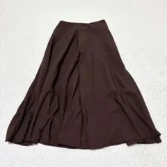美品⭐︎【OFUON】ロングスカート (38) ブラウン 前後スリット きれいめ
